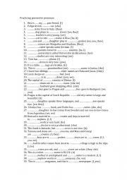 English Worksheet: POSSESSIVE ADJECTIVES! 