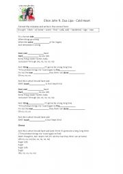 English worksheets: CANDLE IN THE WIND- ELTON JOHN worksheet for group B