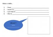 English Worksheet: Make a Riddle