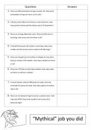 English Worksheet: Division Word Problems