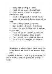 Body parts - random animal dice generator