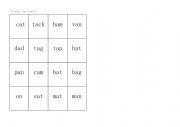 Short vowel A words_Bingo Game_Phonics