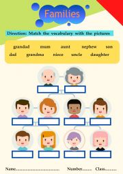 English Worksheet: Vocabulary about family members