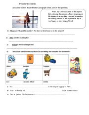 English Worksheet: welcome to tunisia