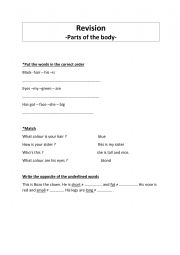 English Worksheet: revision 6th and 7th form