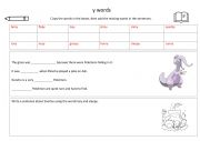 English Worksheet: y words Pokemon themed