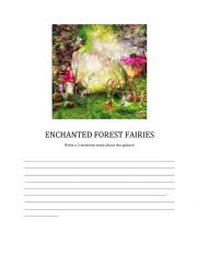 English Worksheet: Enchanted Forest Fairies story template