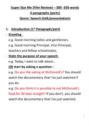 English Worksheet: Super Size Me (Writing Film Review)