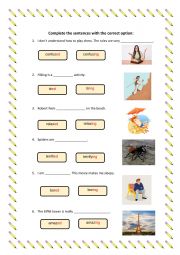 English Worksheet: ADJECTIVES WITH ED AND ING