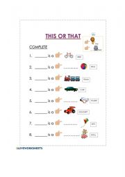 English Worksheet: THIS OR THAT