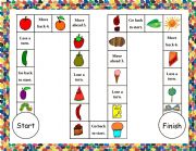 English Worksheet: The very hungry caterpillar board game