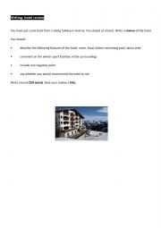 English Worksheet: writing hotel recommendation