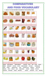 comparative and food vocabulary