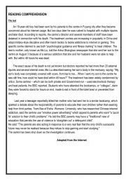 English Worksheet: READING COMPREHENSION