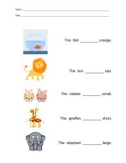 Be Verbs with Animals