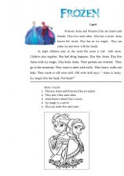 English worksheet: Frozen