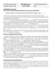 English Worksheet: bac mid*term test 2