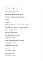 English Worksheet: Pet peeves