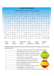 Emotions - word search and matching
