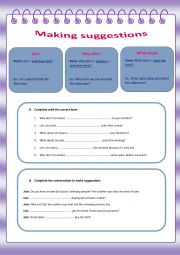 English Worksheet: Making suggestions