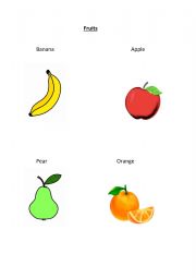 English Worksheet: fruits