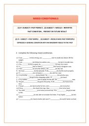 English Worksheet: MIXED CONDITIONAL SENTENCES