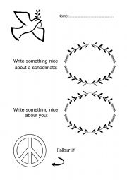 English Worksheet: Peace day worksheet