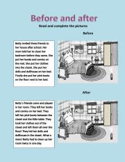 English Worksheet: before and after