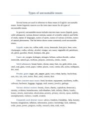 English Worksheet: Types of uncountable nouns