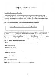 English Worksheet: 7th form exercices language and voc