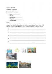 English Worksheet: advice to fight against air pollution