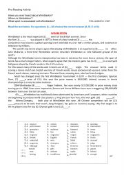 English Worksheet: Wimbledon. Sports