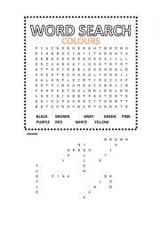 English Worksheet: Word Search Colors