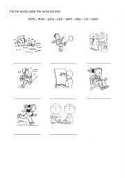 English Worksheet: Action verbs