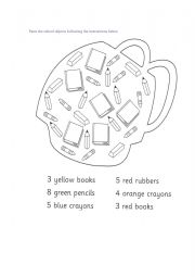 English Worksheet: School Objects