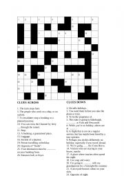 English Worksheet: Travel Crossword
