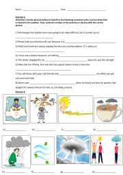 Weather idioms worksheet