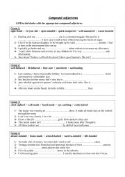 English Worksheet: Compound adjectives