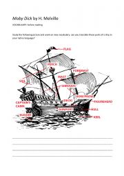 English Worksheet: Parts of a ship_Moby Dick