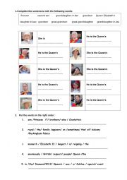 English Worksheet: the Royal Family