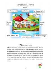 English Worksheet: Let�s describe a picture
