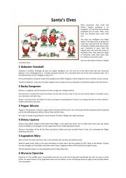English Worksheet: Santa�s elves