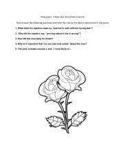 English Worksheet: Rose That Grew from Concrete