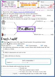 English Worksheet: violence at school/ bullying