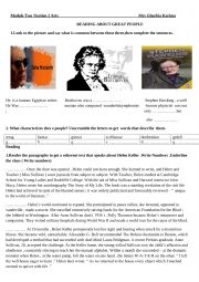 Reading about Great People: Helen Keller