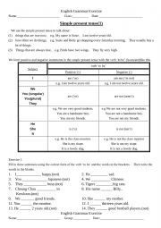 English Worksheet: English grammar exercise