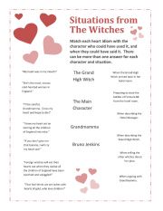 English Worksheet: The Witches by Roald Dahl: Heart Idioms