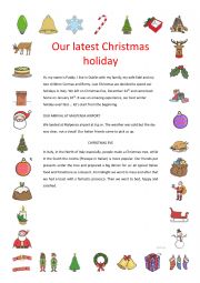English Worksheet: OUR LATEST CHRISTMAS HOLIDAY IN ITALY 