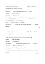 English Worksheet: past forms 