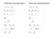 Write the missing letter (family)